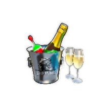 Champagne in a glass symbol Big Bass Day at the Races