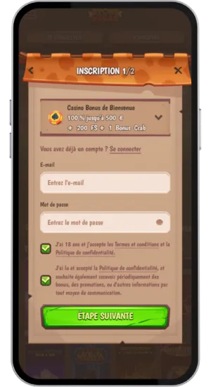 Inscrivez-vous et placez votre mise