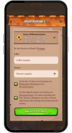 Registriere dich und platziere deinen Einsatz