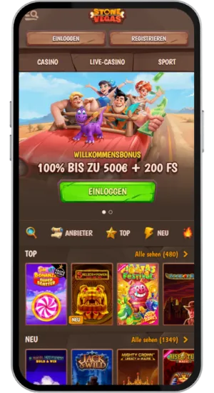 Startseite eines Casinos mit dem Slot Big Bass Day at the Races