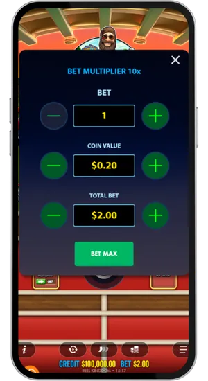 Using the bet menu to select a stake between £0.10 and £250 or activating Ante Bet to raise the cap to £625 per round